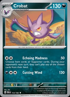 Crobat 112/182 Uncommon – Paradox Rift Pokémon card