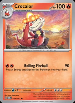 Crocalor 024/182 Uncommon – Paradox Rift Pokémon card