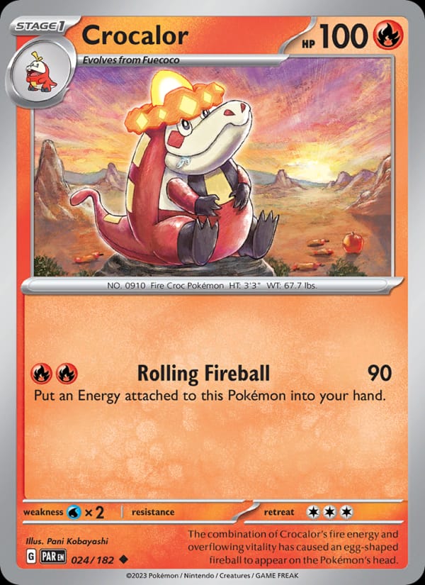 Crocalor 024/182 Paradox Rift Pokémon card