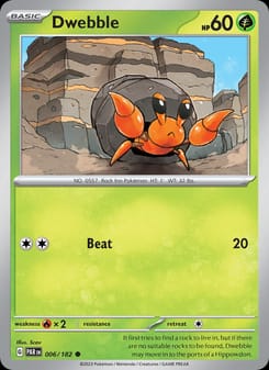 Dwebble 006/182 Common – Paradox Rift Pokémon card