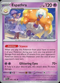 Espathra 081/182 Rare – Paradox Rift Pokémon card