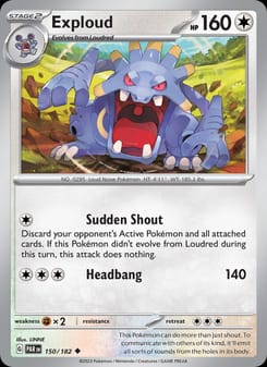 Exploud 150/182 Uncommon – Paradox Rift Pokémon card