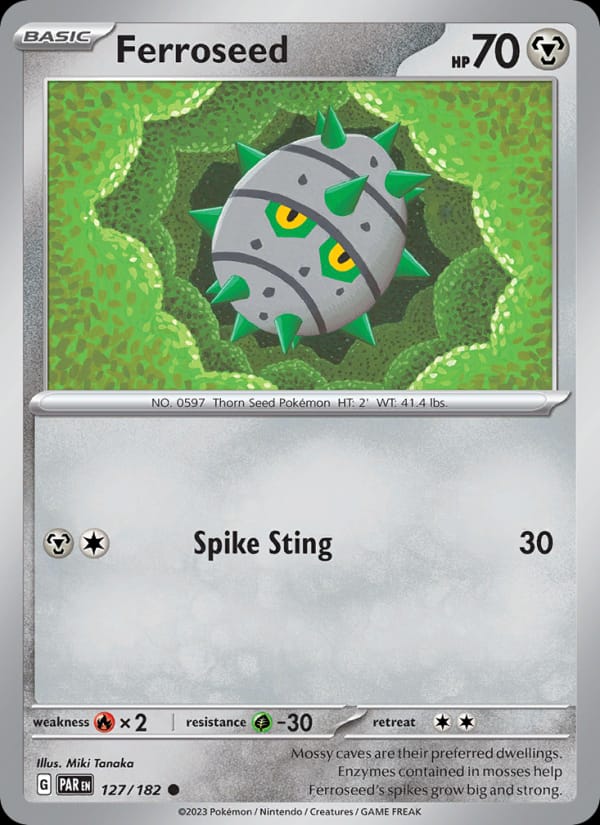 Ferroseed 127/182 Paradox Rift Pokémon card