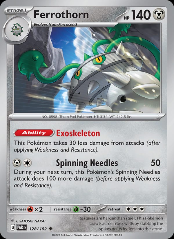 Ferrothorn 128/182 Paradox Rift Pokémon card