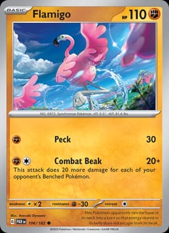 Flamigo 106/182 Common – Paradox Rift Pokémon card