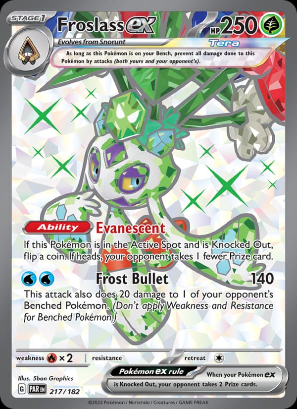 Froslass ex 217/182 Paradox Rift Pokémon card