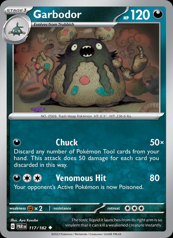 Garbodor 117/182 Paradox Rift Pokémon card