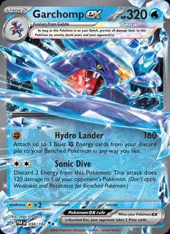 Garchomp ex 038/182 Double Rare – Paradox Rift Pokémon card
