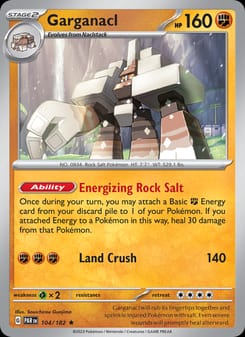 Garganacl 104/182 Rare – Paradox Rift Pokémon card