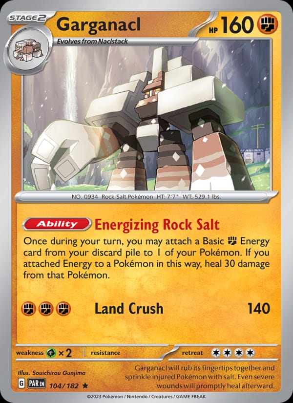 Garganacl 104/182 Paradox Rift Pokémon card
