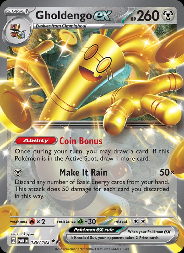 Gholdengo ex 139/182 Paradox Rift Pokémon card
