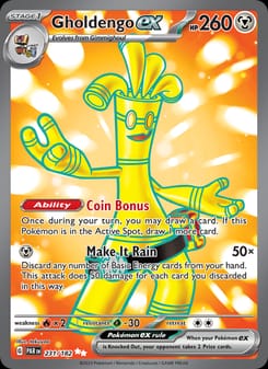 Gholdengo ex 231/182 Ultra Rare – Paradox Rift Pokémon card