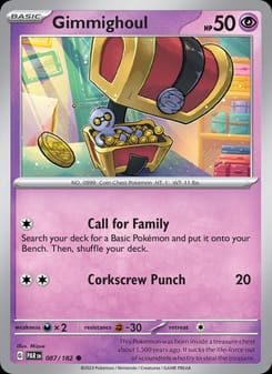 Gimmighoul 087/182 Common – Paradox Rift Pokémon card