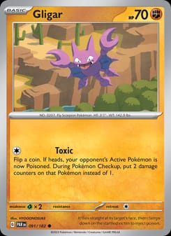 Gligar 091/182 Common – Paradox Rift Pokémon card