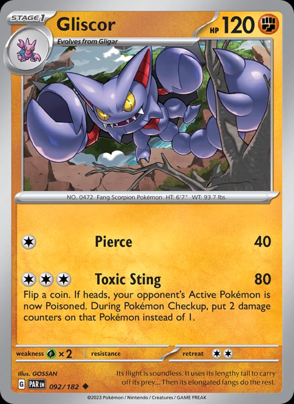 Gliscor 092/182 Paradox Rift Pokémon card