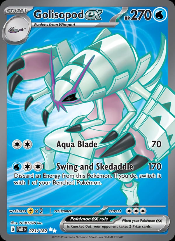 Golisopod ex 221/182 Paradox Rift Pokémon card
