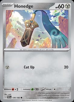 Honedge 130/182 Common – Paradox Rift Pokémon card