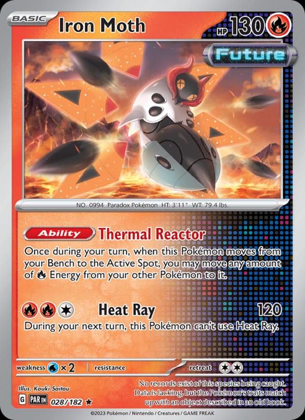 Iron Moth 028/182 Paradox Rift Pokémon card