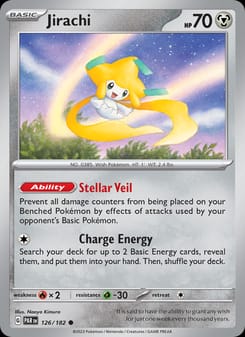 Jirachi 126/182 Common – Paradox Rift Pokémon card