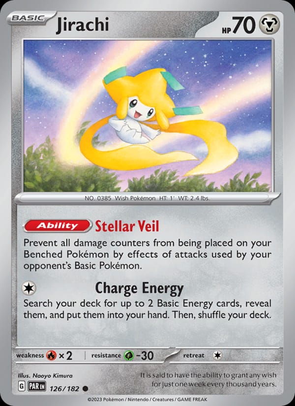 Jirachi 126/182 Paradox Rift Pokémon card