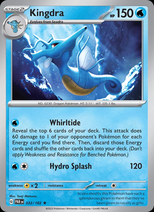Kingdra 032/182 Paradox Rift Pokémon card