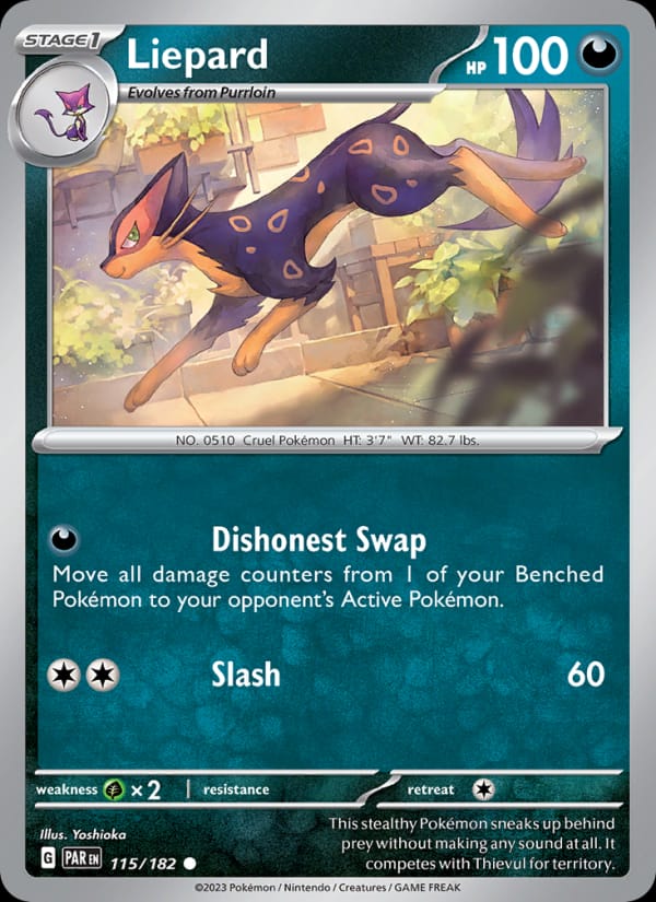 Liepard 115/182 Paradox Rift Pokémon card
