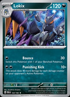 Lokix 122/182 Rare – Paradox Rift Pokémon card