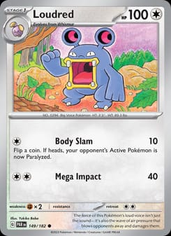 Loudred 149/182 Common – Paradox Rift Pokémon card