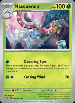 Masquerain 002/182 Uncommon – Paradox Rift Pokémon card