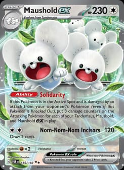 Maushold ex 155/182 Double Rare – Paradox Rift Pokémon card