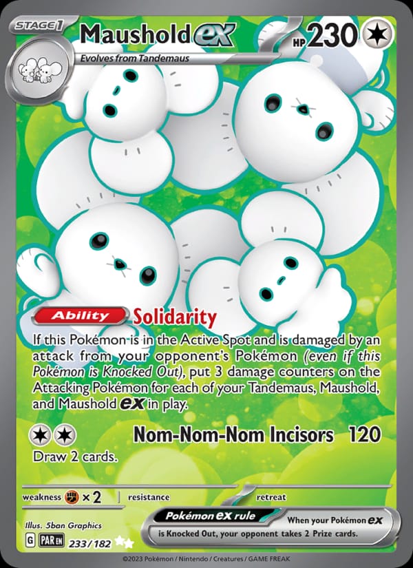 Maushold ex 233/182 Paradox Rift Pokémon card