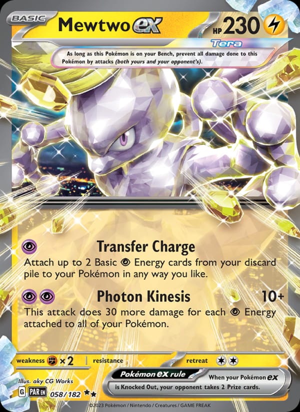Mewtwo ex 058/182 Paradox Rift Pokémon card
