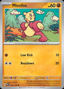 Mienfoo 096/182 Common – Paradox Rift Pokémon card