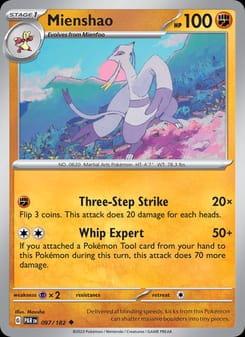 Mienshao 097/182 Uncommon – Paradox Rift Pokémon card