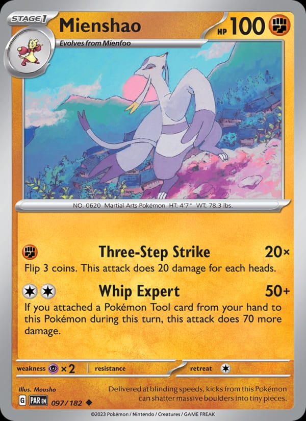 Mienshao 097/182 Paradox Rift Pokémon card