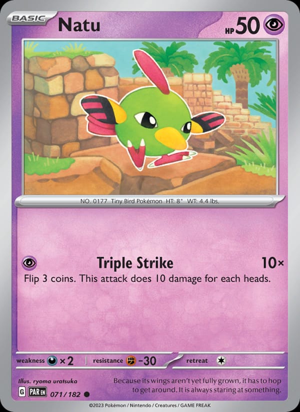 Natu 071/182 Paradox Rift Pokémon card