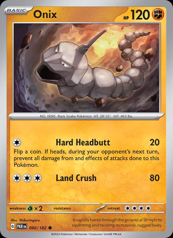 Onix 090/182 Paradox Rift Pokémon card