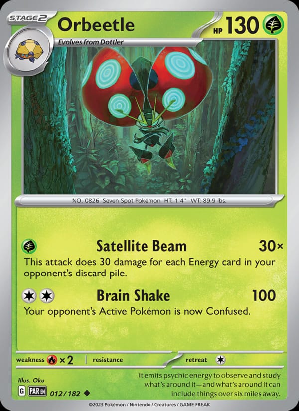 Orbeetle 012/182 Paradox Rift Pokémon card