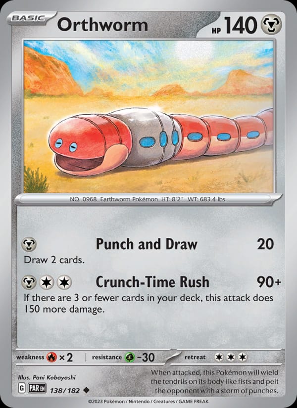 Orthworm 138/182 Paradox Rift Pokémon card