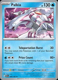 Palkia 040/182 Rare – Paradox Rift Pokémon card