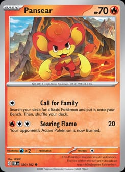 Pansear 020/182 Common – Paradox Rift Pokémon card