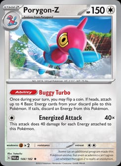 Porygon-Z 144/182 Rare – Paradox Rift Pokémon card
