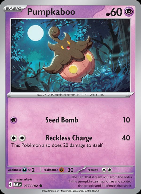 Pumpkaboo 077/182 Paradox Rift Pokémon card