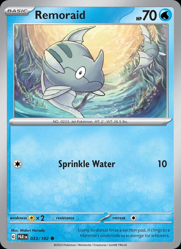 Remoraid 033/182 Paradox Rift Pokémon card