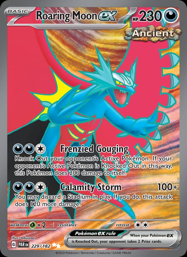 Roaring Moon ex 229/182 Paradox Rift Pokémon card