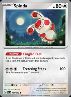 Spinda 151/182 Common – Paradox Rift Pokémon card
