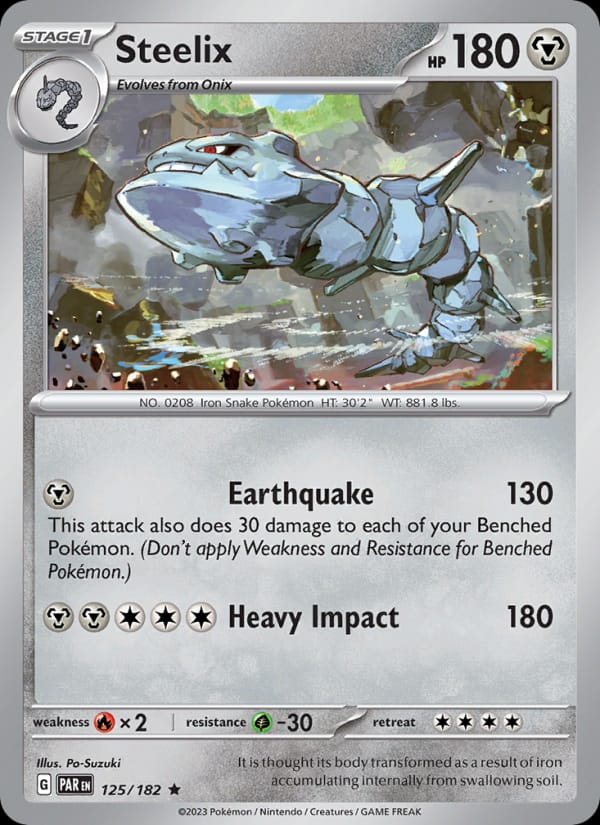 Steelix 125/182 Paradox Rift Pokémon card