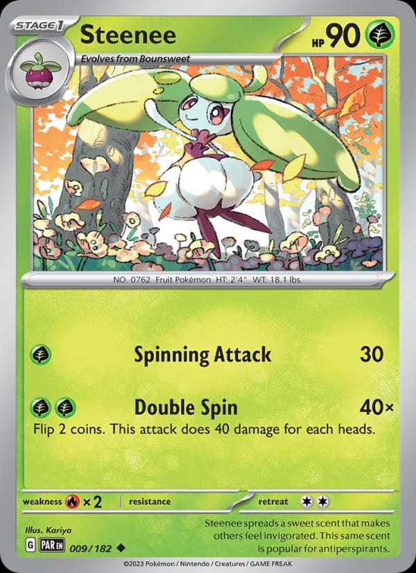 Steenee 009/182 Paradox Rift Pokémon card