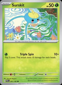 Surskit 001/182 Common – Paradox Rift Pokémon card