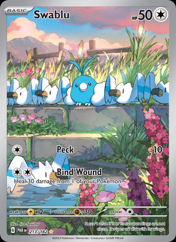 Swablu 213/182 Paradox Rift Pokémon card